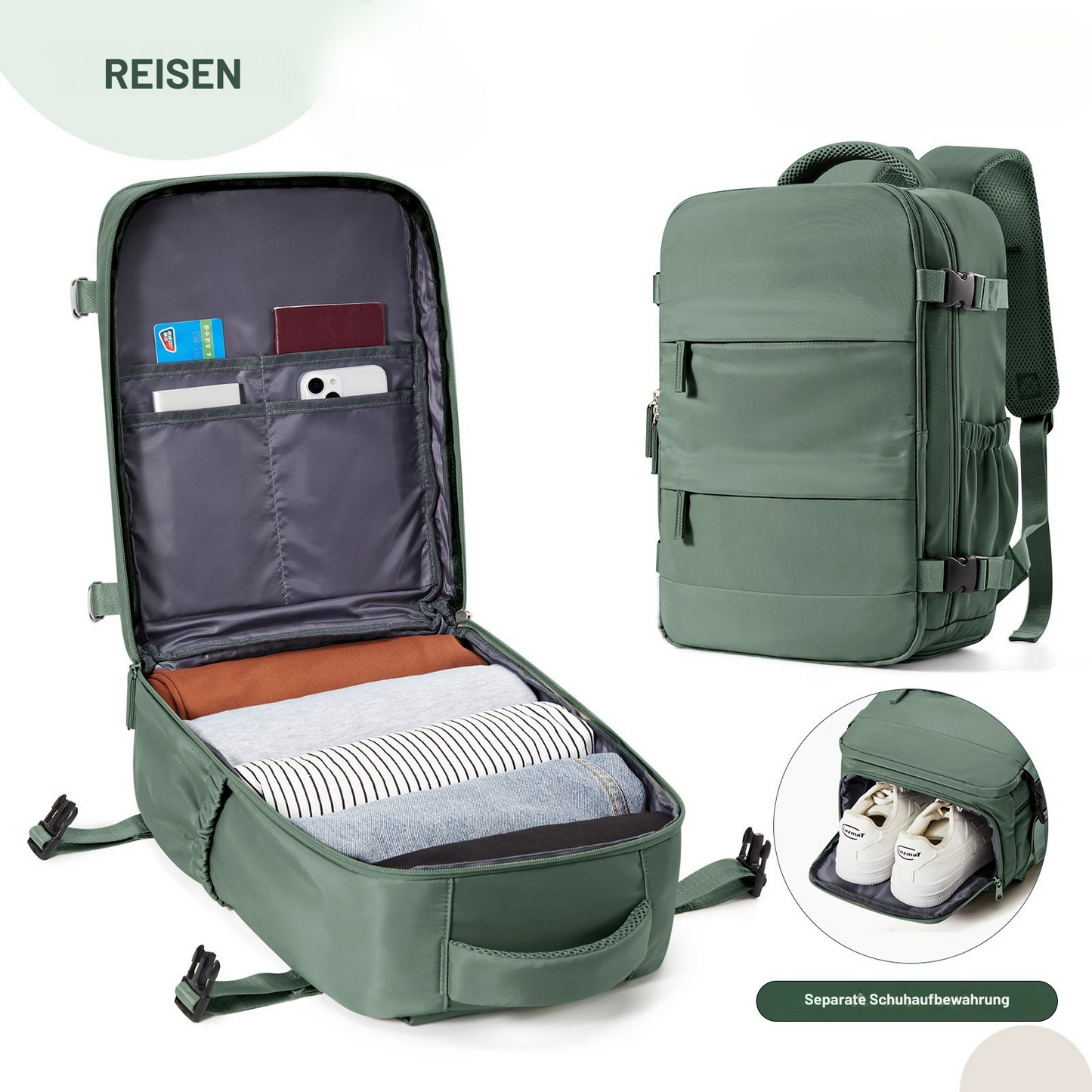 ✅ FLCC Kabinenrucksack 40x20x25 cm – Perfekt für Ryanair & Co.