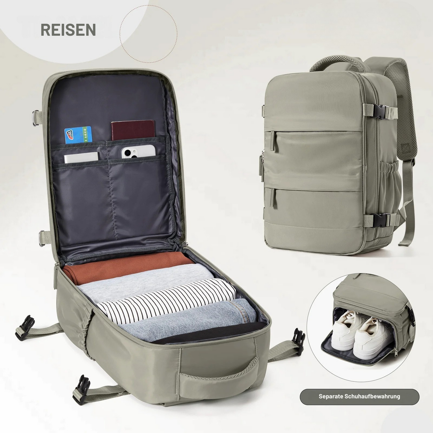 ✅ FLCC Kabinenrucksack 40x20x25 cm – Perfekt für Ryanair & Co.