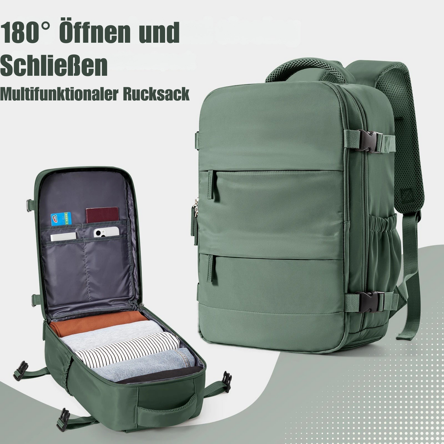 ✅ FLCC Kabinenrucksack 40x20x25 cm – Perfekt für Ryanair & Co.